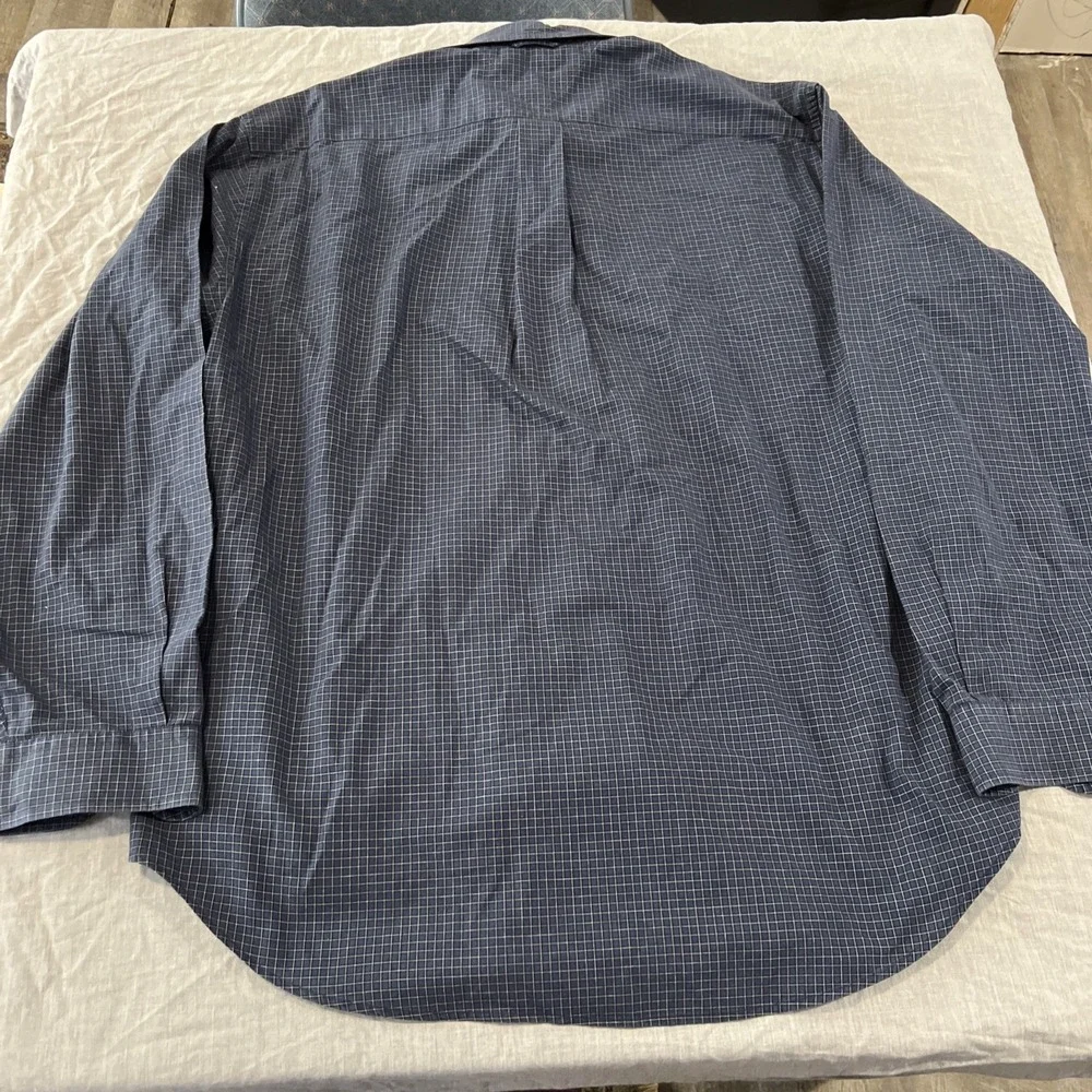 Tommy Hilfiger Long Sleeve Men's Large L Shirt Blue Plaid Button Up Shirt‎